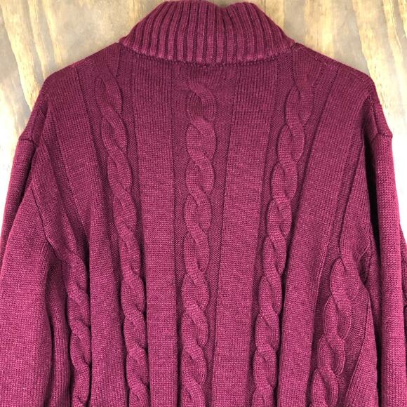 Paul Jones Mens Sweater Burgundy Full Button Knit Cabincore Stylish Large - Picture 10 of 10